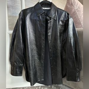 ZARA FAUX LEATHER BUTTON DOWN
OVER-SHIRT